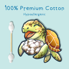 Sea Turtle Bamboo Cotton Swabs bamboo forestry closeup highlights sustainable sourcing.