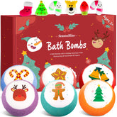 seasonbliss christmas bath bombs set with hidden toys for kids' excitement