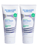Seaweed Bath Co. firming body cream Rosemary Mint packshot highlights packaging and ocean-inspired hydration