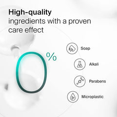 SEBAMED bottle label closeup highlights pH 5.5 balance for sensitive skin