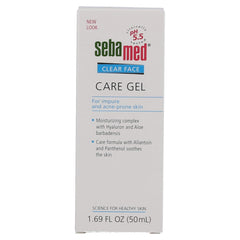 SEBAMED Clear Face Care Gel being applied for soothing moisturization on skin.