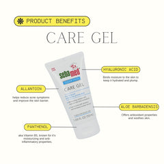 SEBAMED Clear Face Care Gel packaging and ingredients highlight for German-made quality.