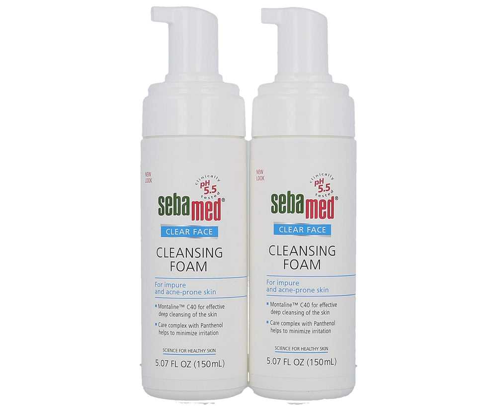 Sebamed Clear Face Cleansing Foam bottle with pump for daily cleansing to balance oily skin.