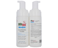 Sebamed Clear Face Cleansing Foam foamy texture demonstrates gentle cleansing for acne-prone skin.