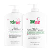 SEBAMED two-pack liquid face and body wash with pump for gentle daily cleansing.