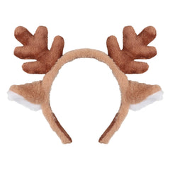 SeBneny Reindeer Antlers Headband brown velvet, comfortable for hours.