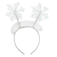 Sebneny Snowflake headband with glitter snowflakes for festive looks.