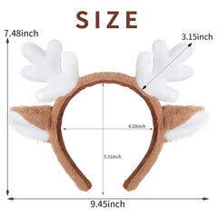 SeBneny reindeer antlers headband side view showing secure non-slip fit