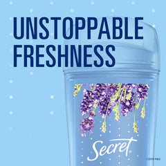 Secret lavender clear gel close-up showing quick-dry application