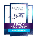 Secret Clinical Strength antiperspirant clear gel application demonstrates quick-dry protection for busy mornings.
