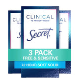 Secret Clinical Strength Soft Solid packaging showing 1.6 oz tubes for daily protection