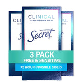 Secret Clinical Strength unscented bottle close-up with invisible protection.