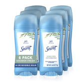 Secret invisible solid Shower Fresh pack-of-6 shows invisible, dry protection all day.
