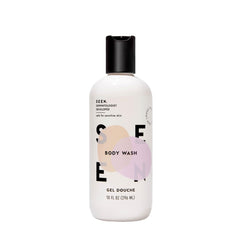 SEEN Body Wash fragrance bottle demonstrates a gentle, non-irritating cleanse option