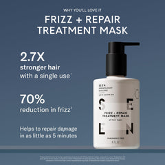 SEEN Frizz + Repair Mask closeup texture highlights smoothing for healthier hair