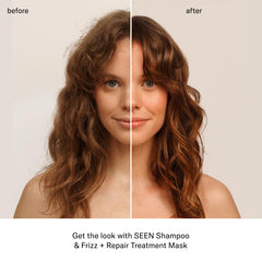 SEEN Frizz + Repair Mask swatch reveals fragrance-free formula for sensitive skin