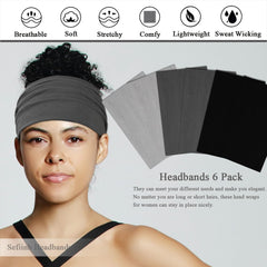 Sefiinh wide headbands in gray demonstrate breathable fabric for workout comfort