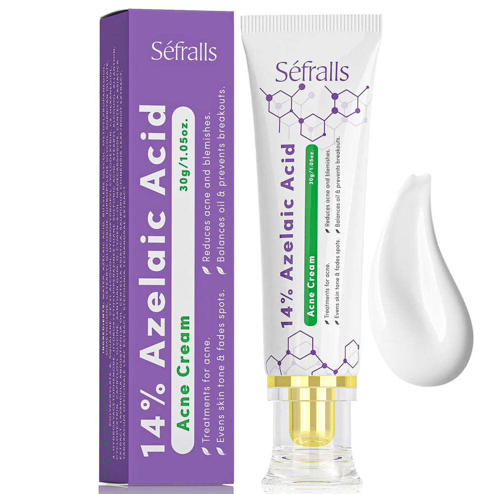 Sefralls azelaic acid cream bottle front for clearer skin with redness relief.