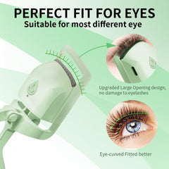 SEGMINISMART heated eyelash curler green adjustable temperature for customized curl.