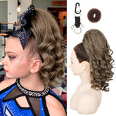 SEIKEA Cheer Ponytail 14in Curly Extension showing natural volume for performances