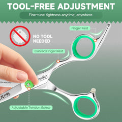 SEIMEIKEN scissors in a barber setting delivering smooth professional cuts
