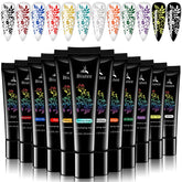 SEISSO stamping-nail-gels color swatches show 12 vibrant colors for DIY nail art