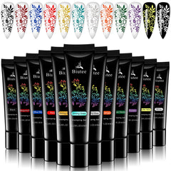 SEISSO stamping-nail-gels color swatches show 12 vibrant colors for DIY nail art
