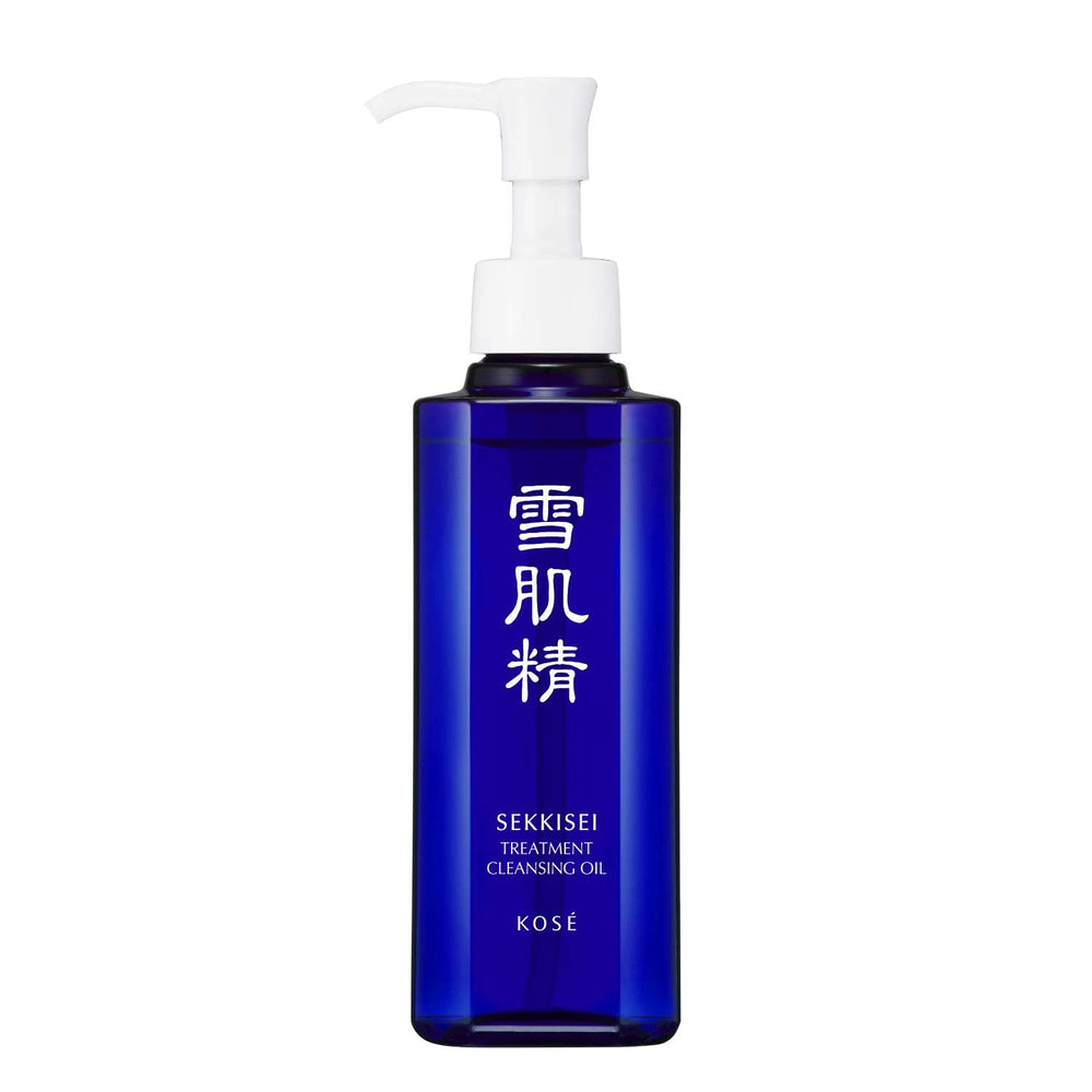 SEKKISEI Treatment Cleansing Oil bottle shows herbal blend for radiant, hydrated skin after cleansing