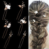 SELFCLOUD pearl bridal hair pin with flower-detail adds romantic sparkle to hair