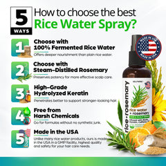 SELFWISE Fermented Rice Water Spray with rosemary plant highlights potent scalp refresh.