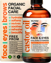 SELFWISE organic castor oil bottle pour for gentle facial hydration