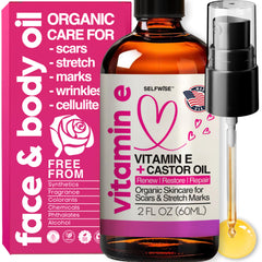 SelfWise Organic Vitamin E Oil bottle close-up for deep hydration