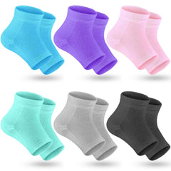 Selizo 6-pairs heel moisturizing socks open-toe pack hydrates dry feet with breathable comfort.