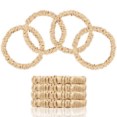 SEMRUE mulberry silk hair ties close-up, premium 22 momme fabric for gentle protection.