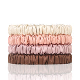 SEMRUE silk hair ties in beige show premium mulberry silk for gentle hair styling.