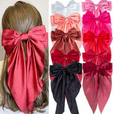 Seneeel Red Series large hair bow for women adds elegant focal point to any hairstyle.