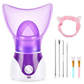 Seneryla facial steamer close-up shows gentle vapors for thorough cleansing.