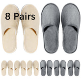 SENJUNSAFE 8-pairs guest slippers packaging, ideal for hotel welcome kits.