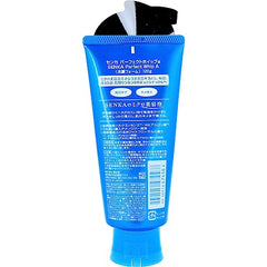 Senka Perfect Whip Fresh Face Cleanser gel texture close-up highlights lightweight hydration benefits.