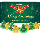 SEONNIX shower steamers with stars and Christmas trees for a cozy aromatherapy ritual.