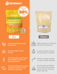SEONNIX shower steamers dissolving with clean release and no residue.