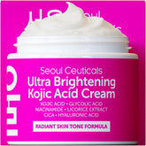 SeoulCeuticals Kojic Acid Cream tub highlights brightening and even skin tone.