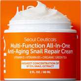 SeoulCeuticals snail mucin moisturizer bottle highlights 97.5% concentrate for daily hydration