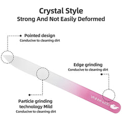SEPHANNA Crystal Glass Nail File closeup showing smooth serrations for even buffing