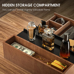 Sephyroth Cologne Organizer bamboo craftsmanship highlights quality and warmth.