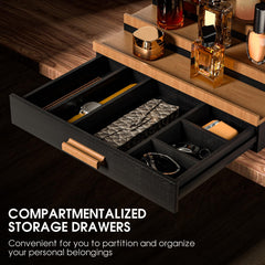 Sephyroth 5-Tier Bamboo Organizer with hidden storage for valuables.