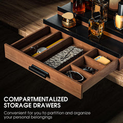 Sephyroth hidden storage compartment secures valuables discreetly within the organizer.