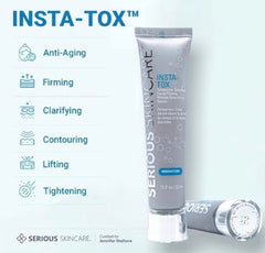 Serious Skincare INSTA-TOX serum texture close-up highlights velvety feel for instant smoothing.