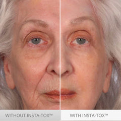 Serious Skincare INSTA-TOX trio bottle close-up emphasizes compact, portable design.