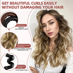 Seritant long-hair no-heat curl demo showing overnight curl formation